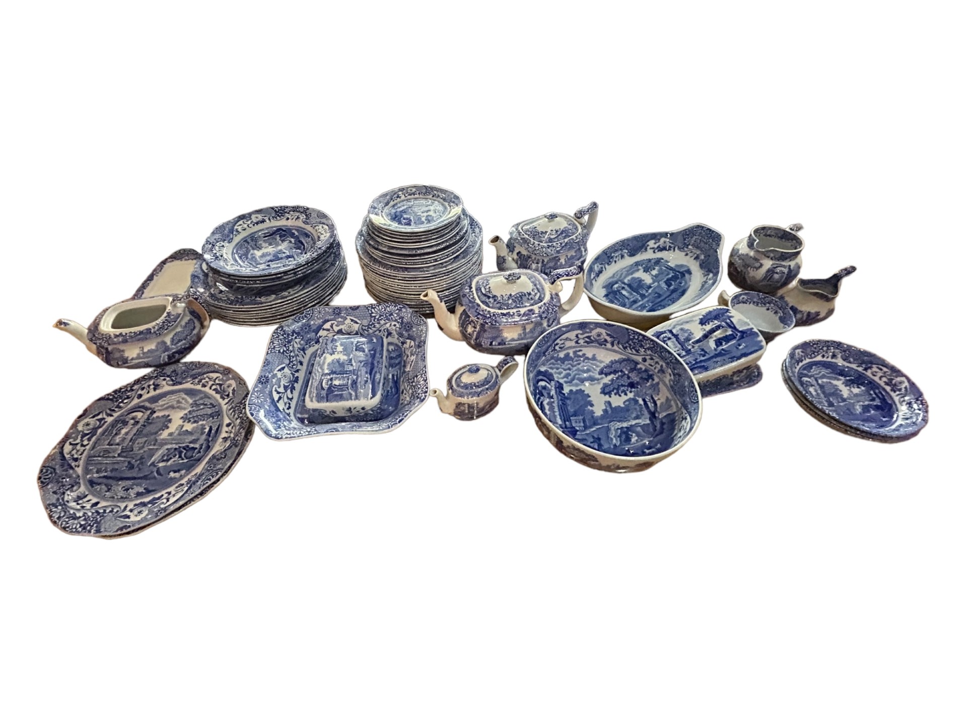 SPODE, LARGE COLLECTION OF 19TH CENTURY BLUE AND WHITE STONEWARE PORCELAIN ITEMS, TO INCLUDE A - Bild 4 aus 7