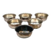 A COLLECTION OF SIX 20TH CENTURY INDIAN SILVER BOWLS Each stamped ‘T100’, interior and exterior