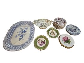 SPODE, A COLLECTION OF 19TH AND 20TH CENTURY STONEWARE AND PORCELAIN ITEMS Comprising a large blue