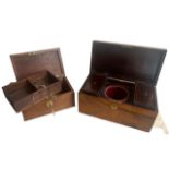AN EARLY 19TH CENTURY REGENCY ROSEWOOD TEA CADDY The hinged lid opening to reveal fitted interior,