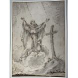 A 17TH CENTURY ITALIAN PEN AND INK DRAWING STUDY, SAINT PETER OF ALCANTARA Bearing partial