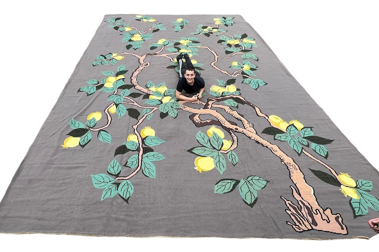 A MASSIVE NEEDLEWORK LEMON TREE (1950-60) ALL WOOL CANVAS CARPET/RUG. (790 x 470cm) Along with - Image 5 of 23