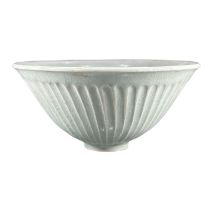MANNER OF LUCIE RIE, STUDIO POTTERY BOWL Fluted outer rim, glazed, impressed underglaze