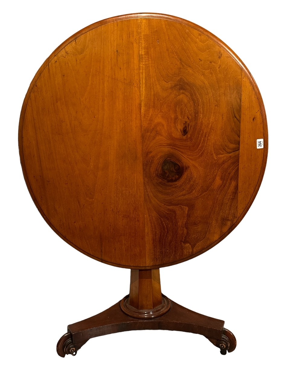 A SMALL 19TH CENTURY MAHOGANY TILT TOP BREAKFAST TABLE The circular supported on a tapering