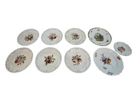 MEISSEN, A SET OF SIX LATE 19TH CENTURY PORCELAIN PLATES. TOGETHER WITH THREE 20TH CENTURY MEISSEN