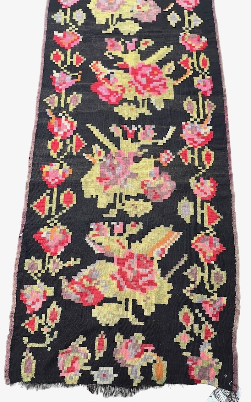 BESSARABIAN CIRCA 1880, ALL WOOL CARPET RUNNER with floral decoration. (378 x 107cm) - Image 2 of 4