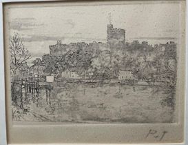 TWO 20TH CENTURY ETCHINGS TO INCLUDE LLEWELLYN PETLEY JONES, CANADIAN, 1908 - 1986, Views of Windsor