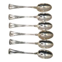 A COLLECTION OF SIX 20TH CENTURY ITALIAN SILVER TEASPOONS Marked to the stem ‘ACC 800’ with three