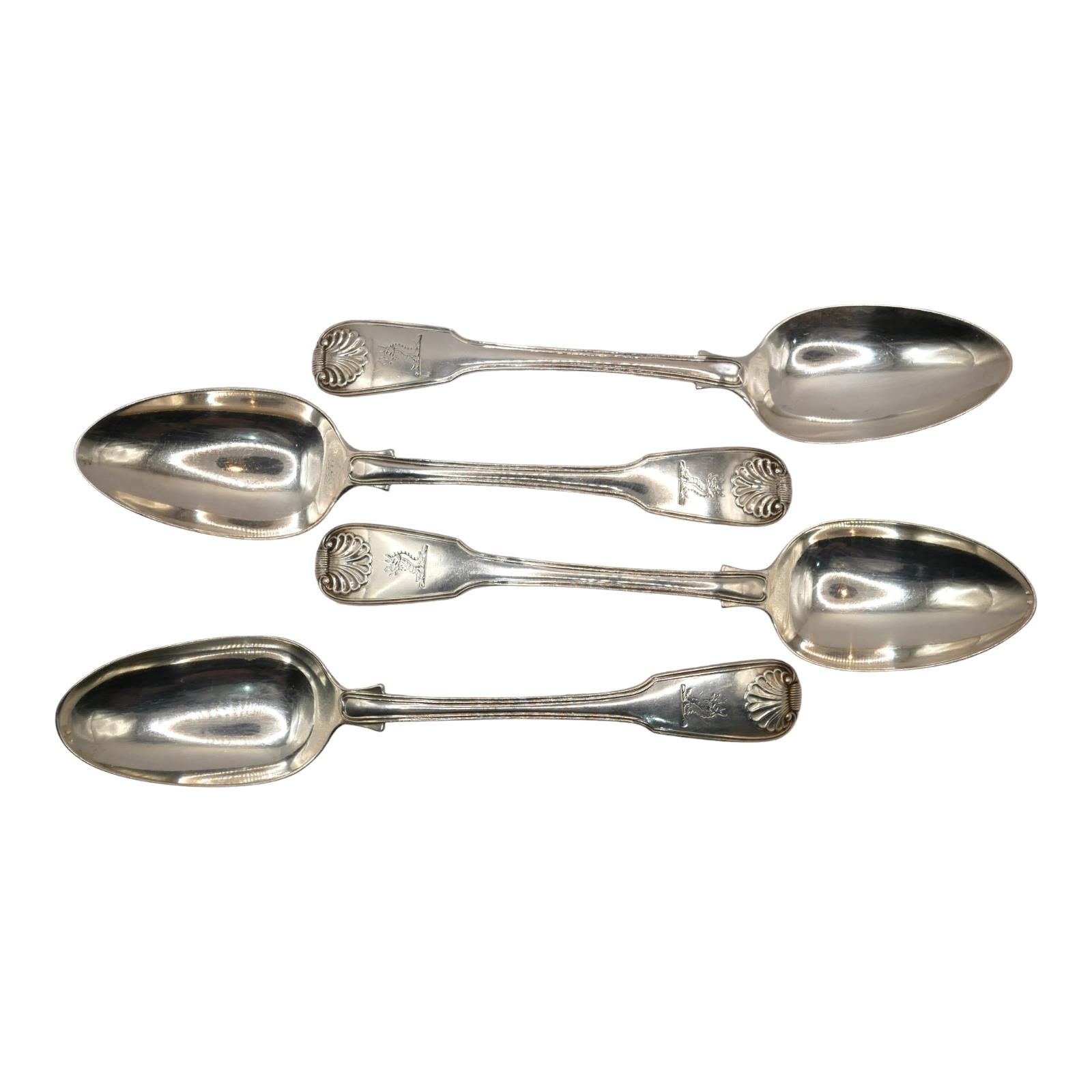 SAMUEL HAYNE & DUDLEY CATER, THREE GEORGIAN SILVER SPOONS Hallmarked London, 1836, together with - Image 3 of 3