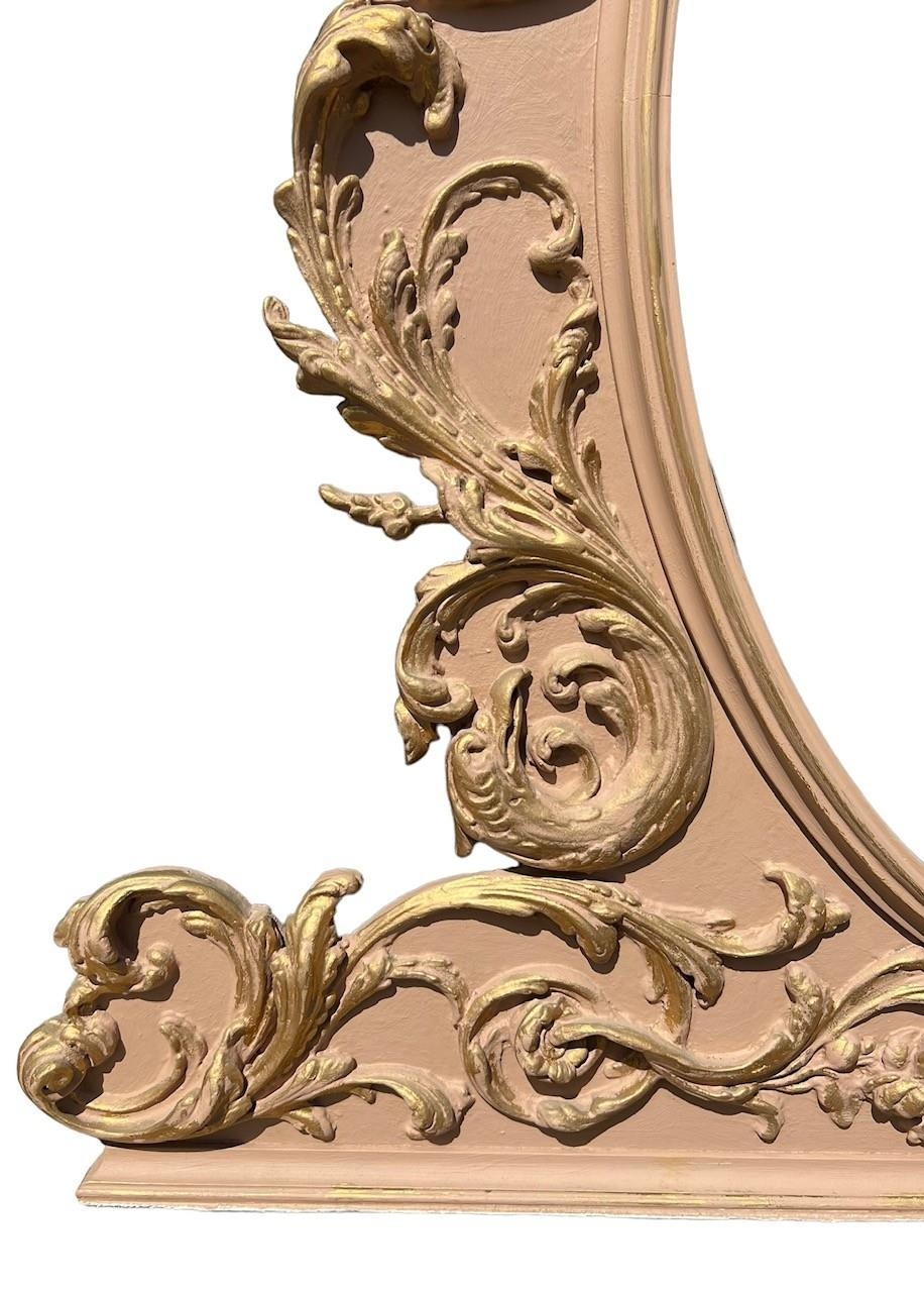 MANNER OF THOMAS CHIPPENDALE, A FINE CHINESE CHIPPENDALE DESIGN CARVED GILTWOOD AND PAINTED OVAL - Image 4 of 12