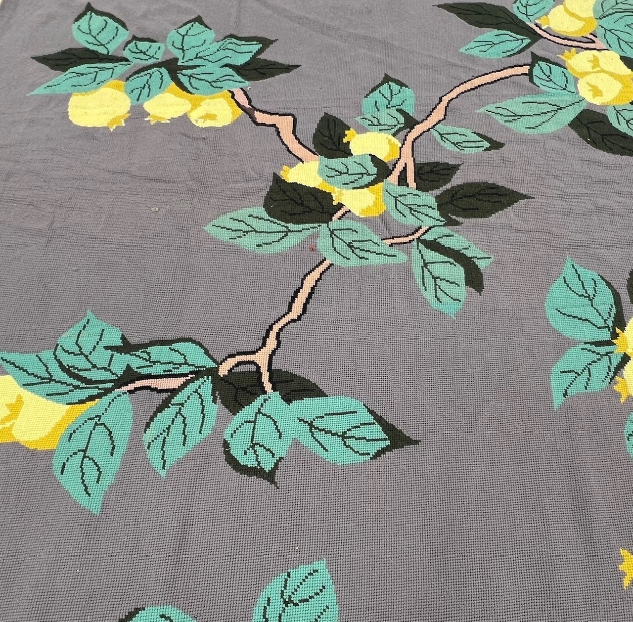 A MASSIVE NEEDLEWORK LEMON TREE (1950-60) ALL WOOL CANVAS CARPET/RUG. (790 x 470cm) Along with - Image 9 of 23