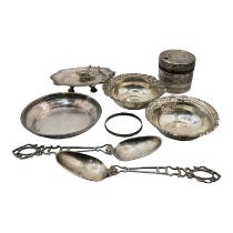 A COLLECTION OF LATE 19TH CENTURY AND LATER INDIAN SILVER ITEMS Comprising two floral repoussé