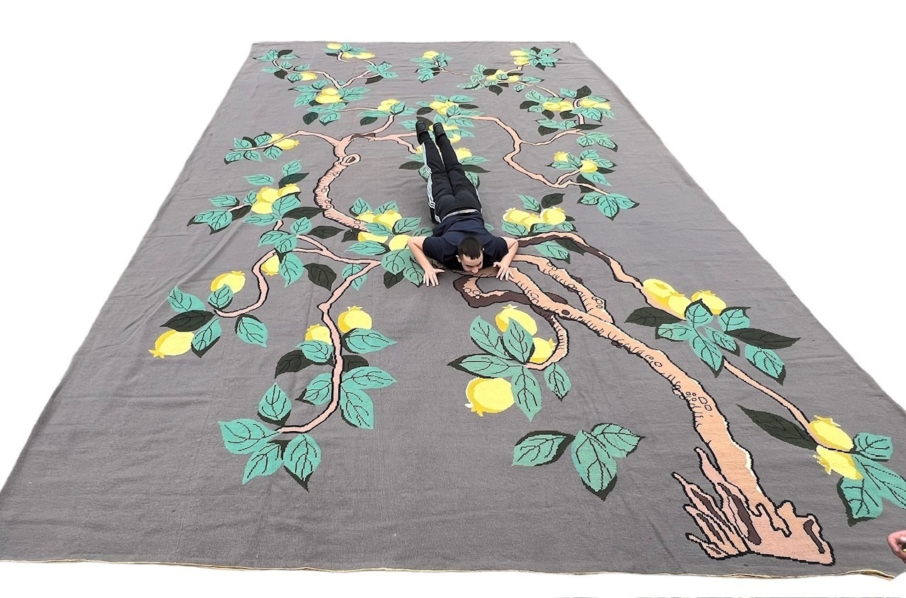 A MASSIVE NEEDLEWORK LEMON TREE (1950-60) ALL WOOL CANVAS CARPET/RUG. (790 x 470cm) Along with - Image 4 of 23