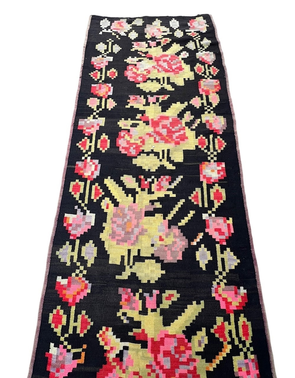 BESSARABIAN CIRCA 1880, ALL WOOL CARPET RUNNER with floral decoration. (378 x 107cm) - Image 3 of 4