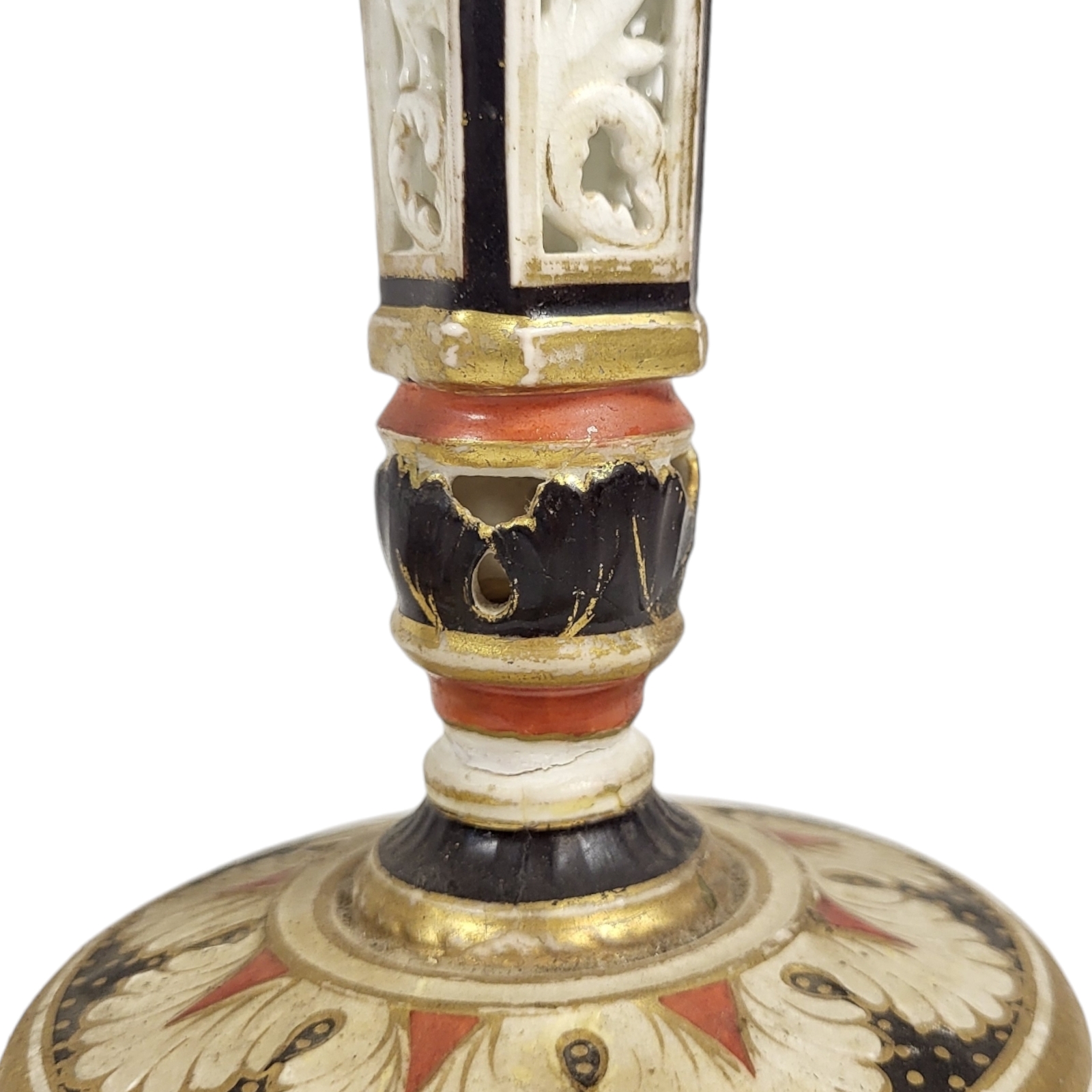 A PAIR OF 19TH CENTURY CONTINENTAL FIGURAL CANDLESTICKS Having pierced figural busts to central - Image 7 of 11