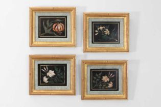 A set of four pietra dura panels,