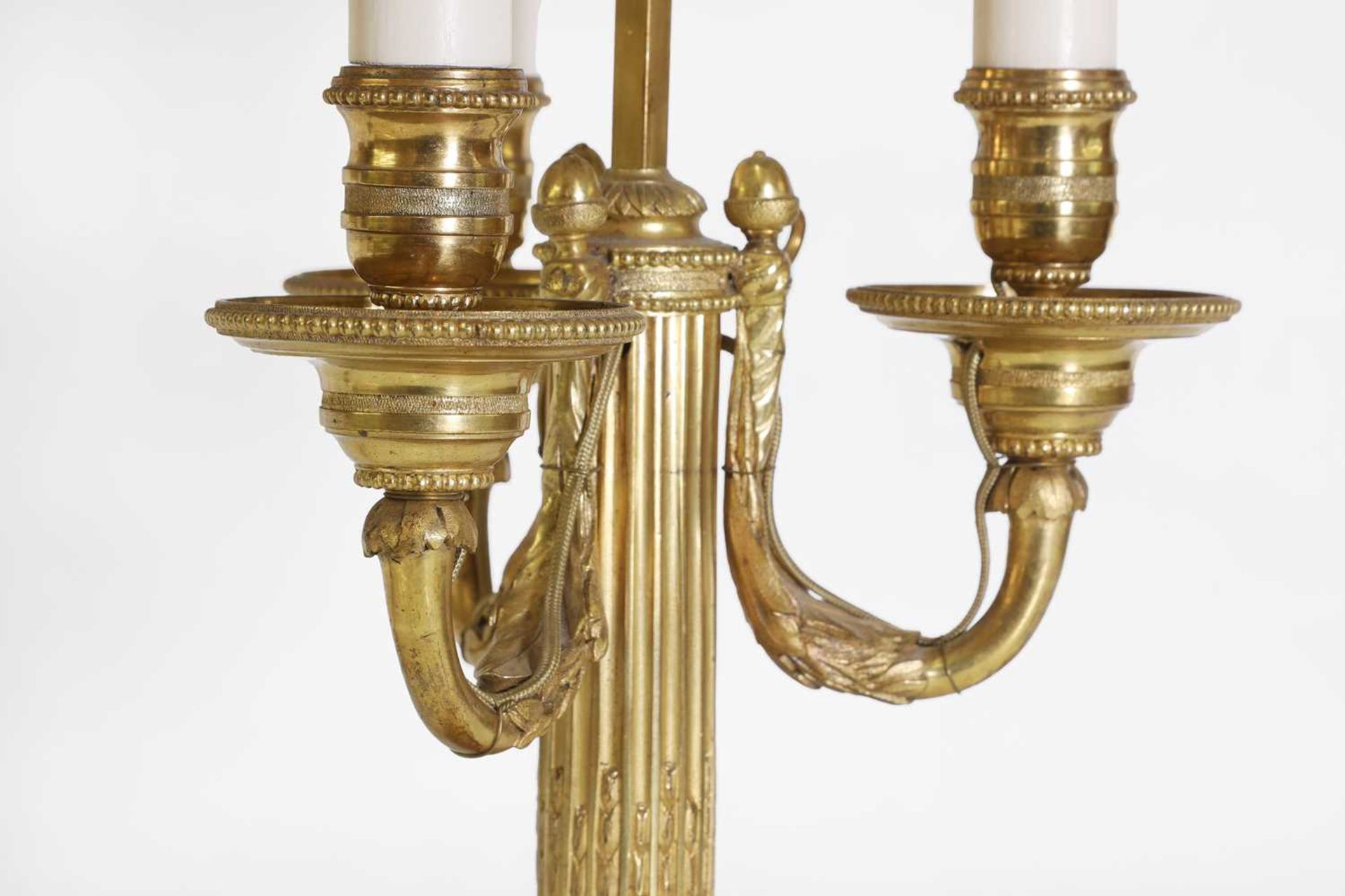 A Directoire-style ormolu three-light bouillotte lamp, - Image 6 of 7