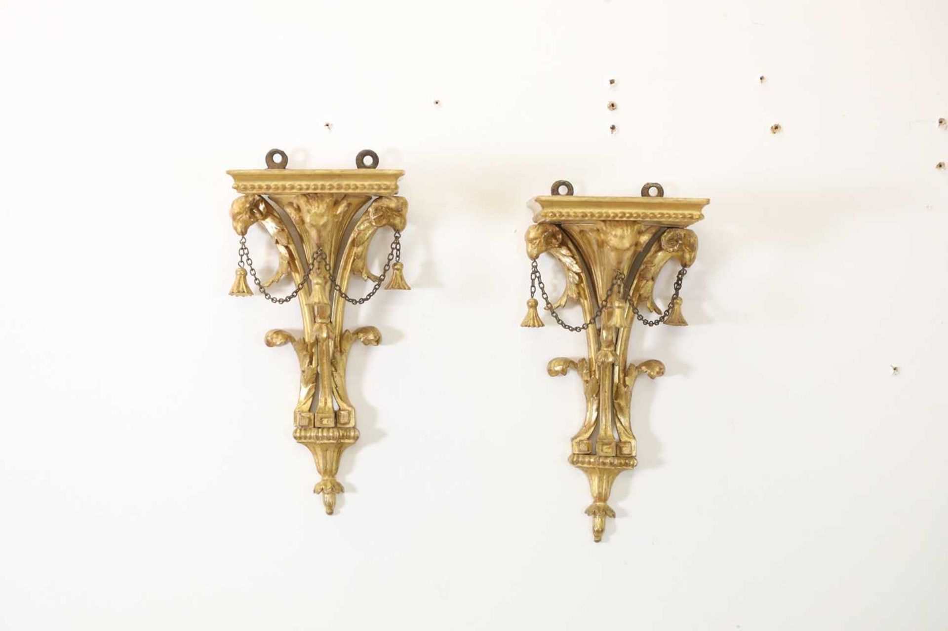 A pair of George III-style giltwood wall brackets, - Image 3 of 6