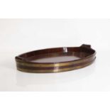 A George III mahogany and brass-bound tray,