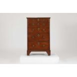 A George I walnut 'bonnet' chest,