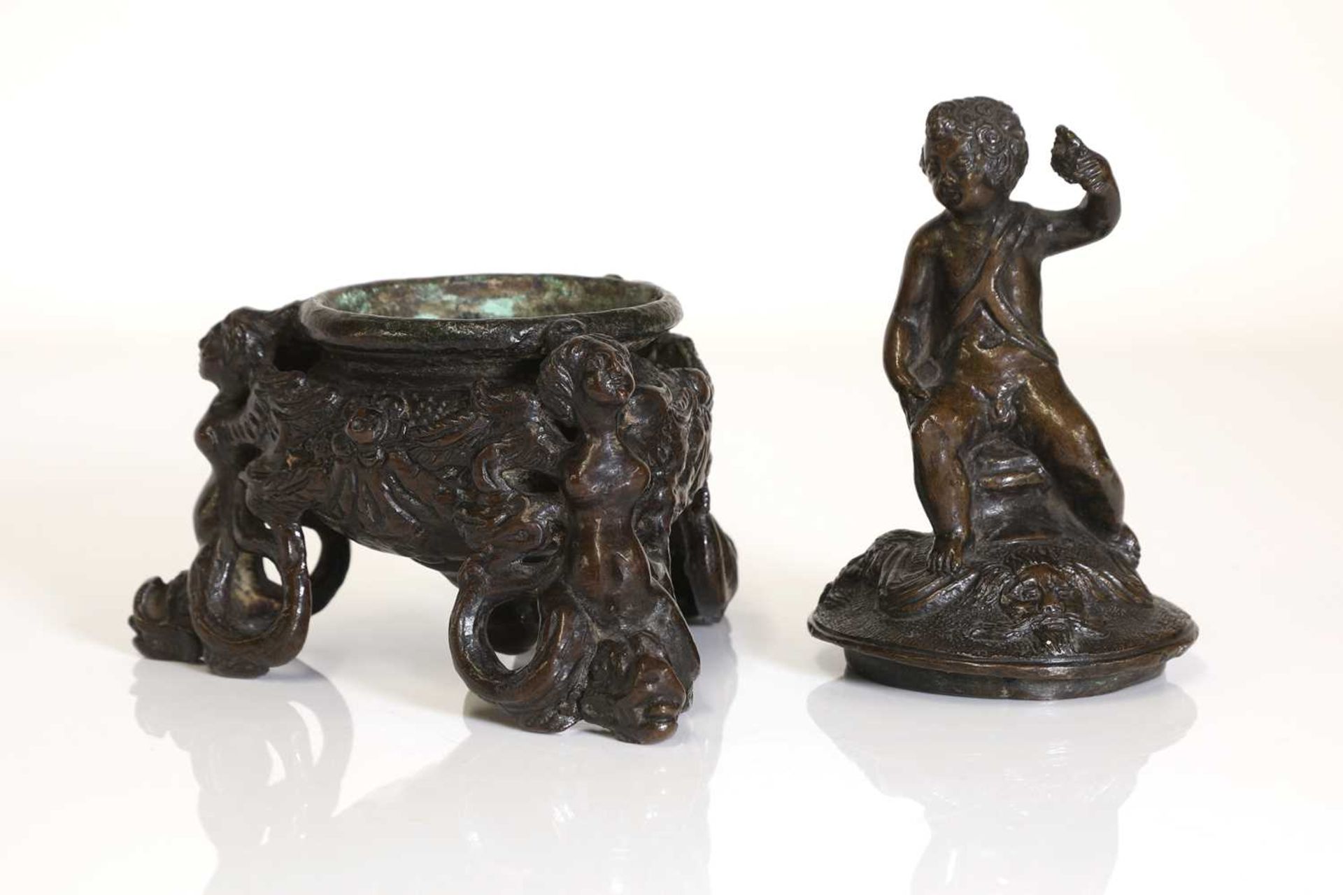 A bronze inkwell, - Image 7 of 16
