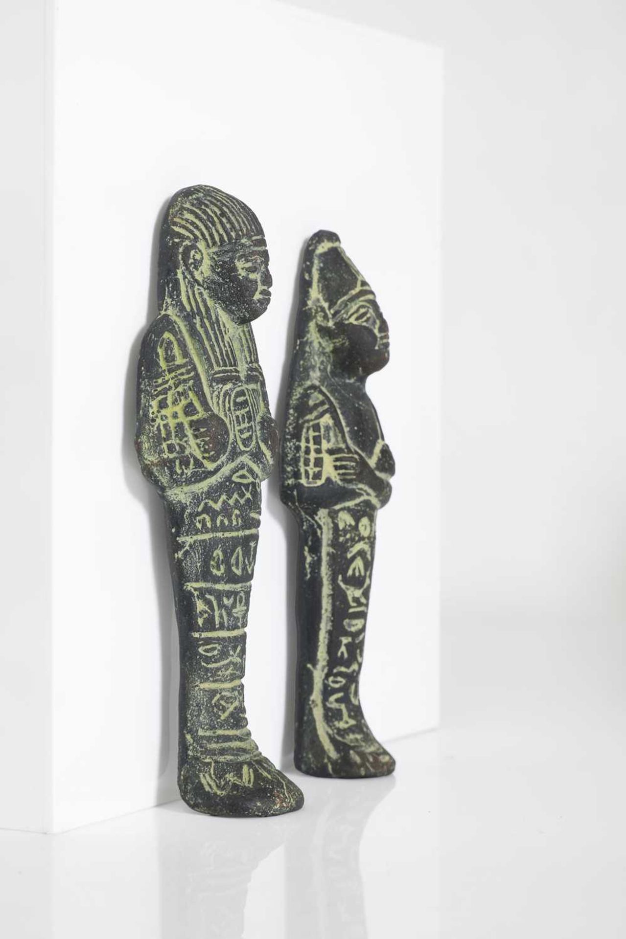 A pair of Egyptian-style clay ushabti figures, - Image 6 of 10