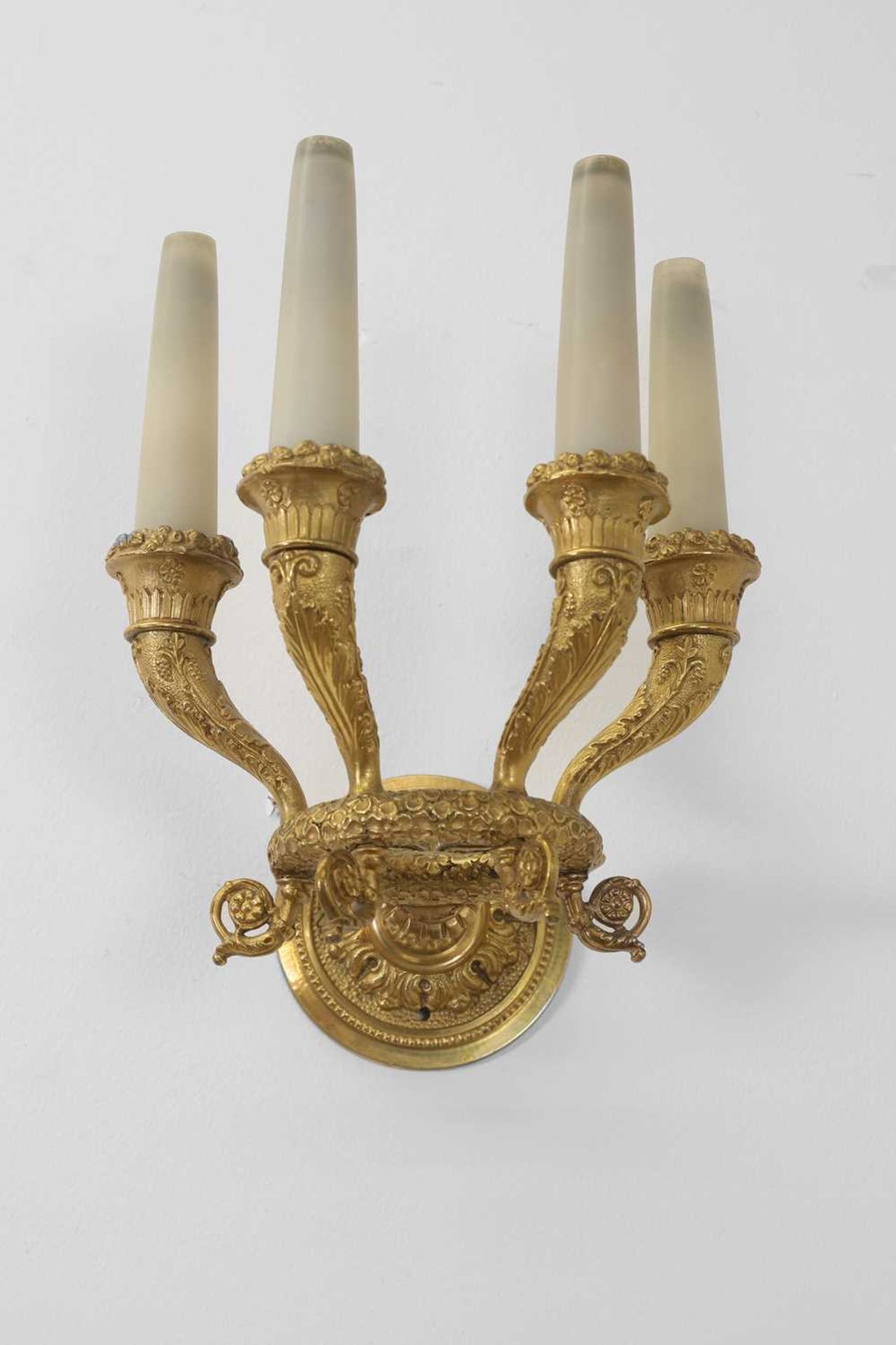 A pair of Directoire ormolu four-light wall appliqués, - Image 10 of 12