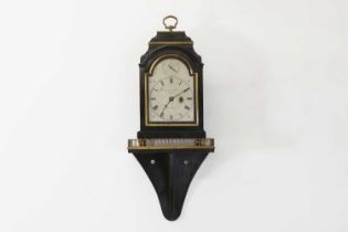 A Regency ebonised miniature timepiece,