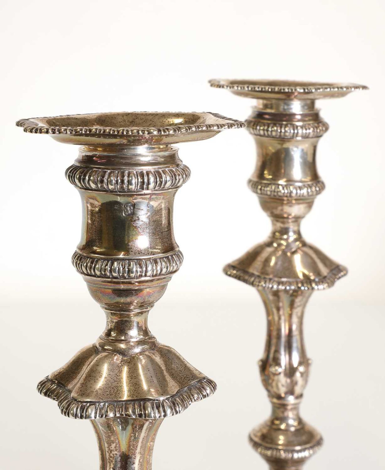 A pair of George III silver candlesticks, - Image 5 of 28