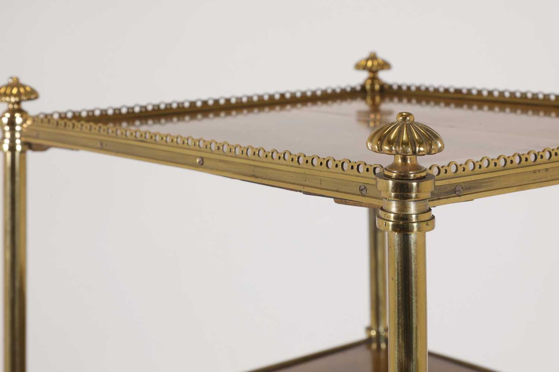 A Regency-style rosewood and brass étagère, - Image 2 of 7