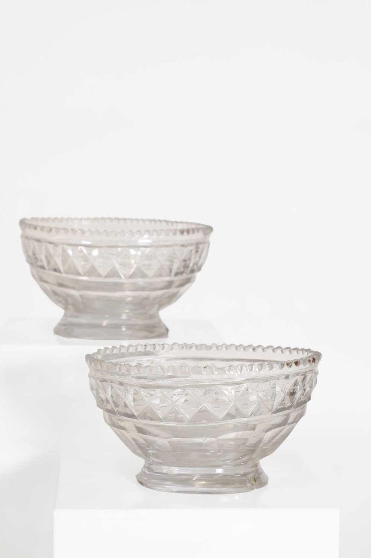 A pair of cut-glass salts, - Image 3 of 15