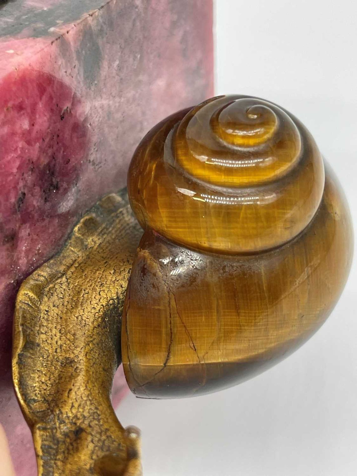 A tiger's eye and ormolu snail, - Image 24 of 25