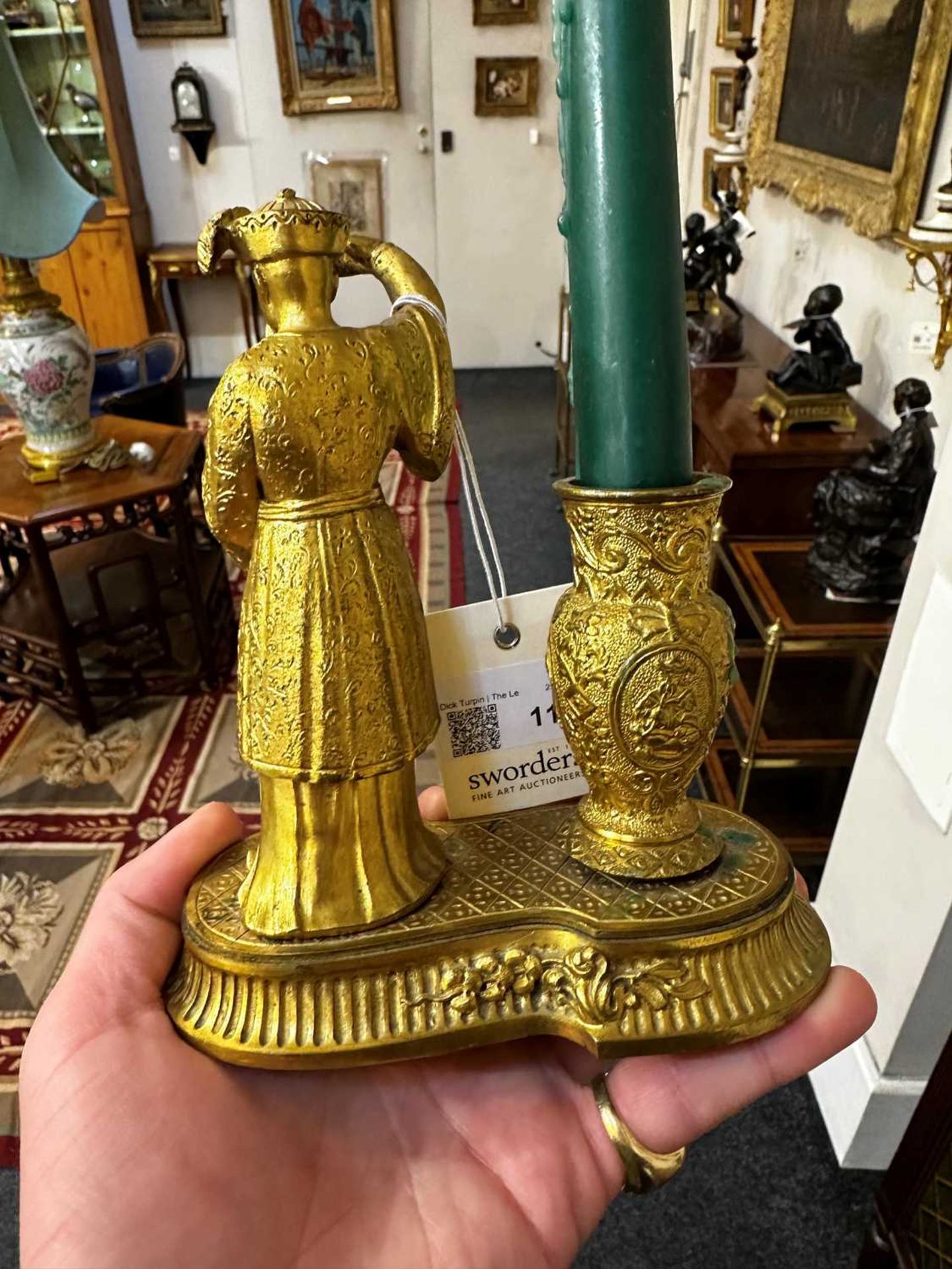 A pair of ormolu chinoiserie candlestands, - Image 19 of 25