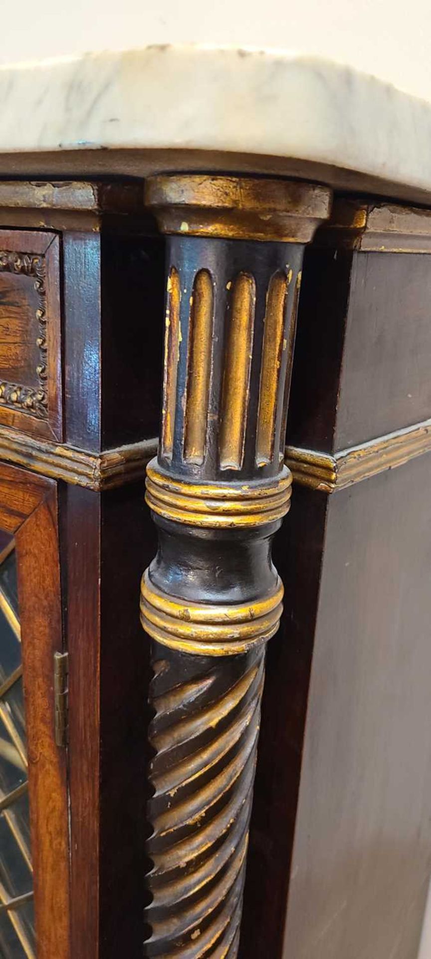 A Regency rosewood, painted and parcel-gilt pier cabinet, - Image 34 of 40