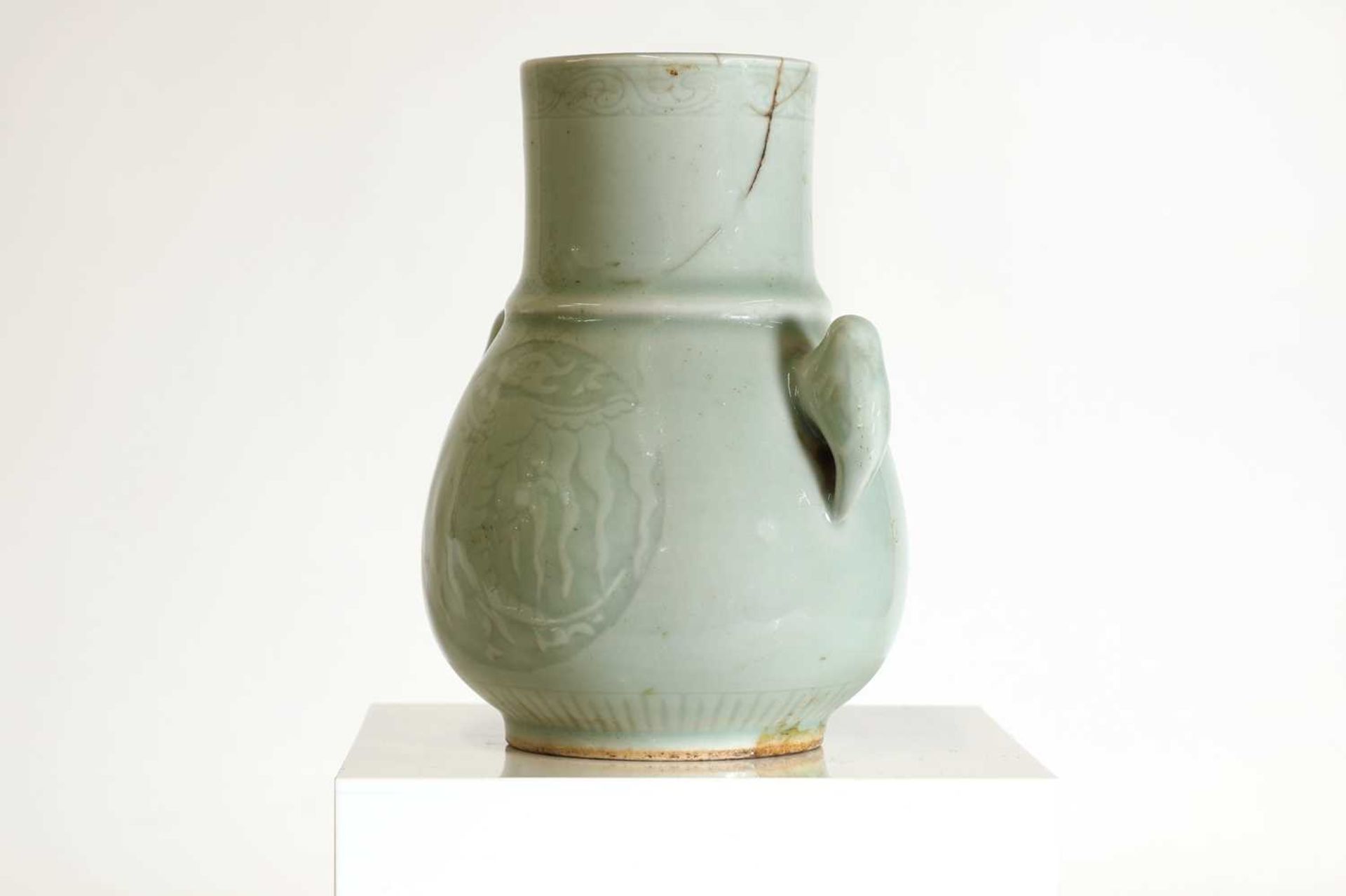 A Chinese celadon vase, - Image 2 of 8