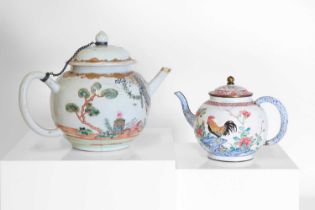 Two Chinese export teapots,