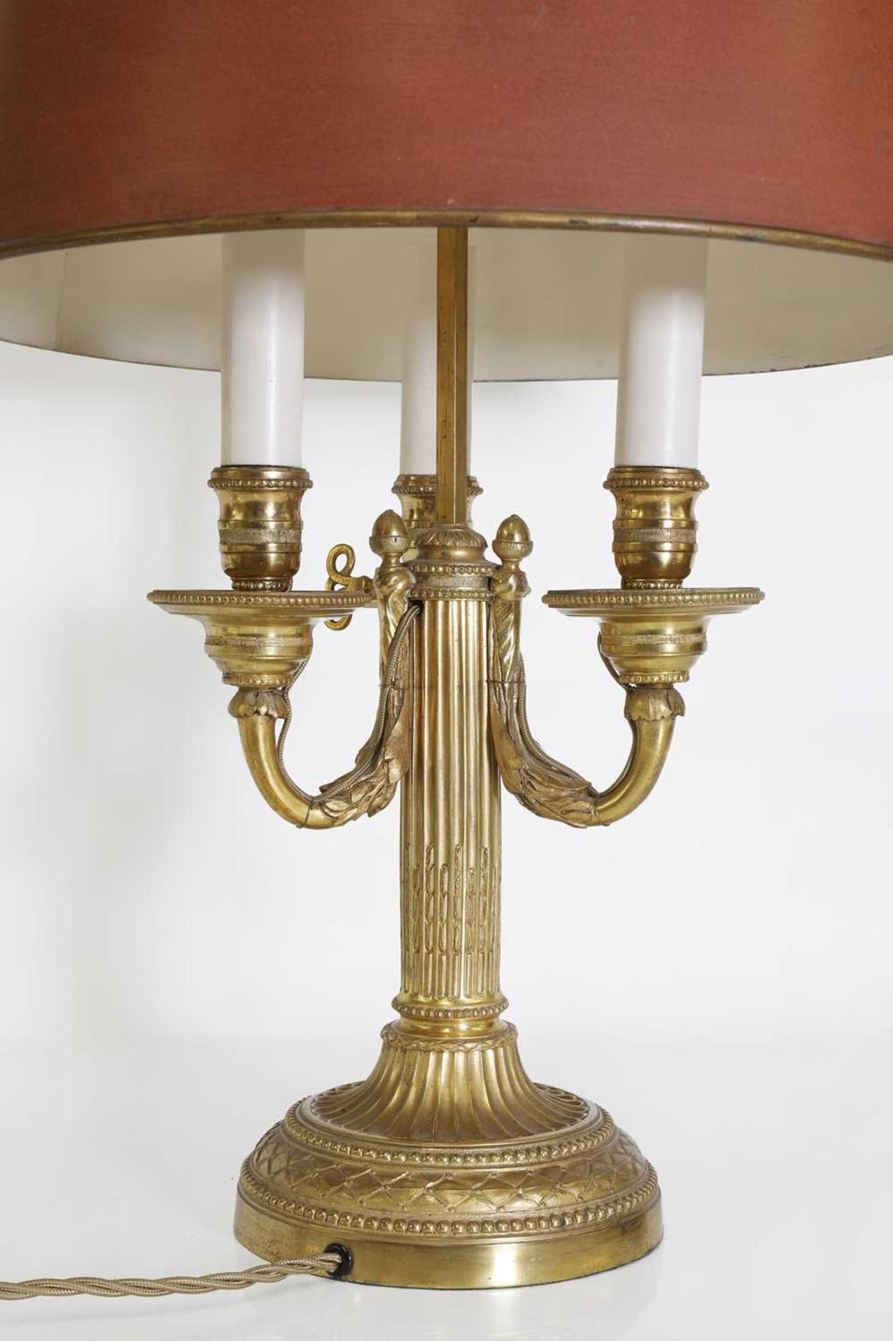 A Directoire-style ormolu three-light bouillotte lamp, - Image 4 of 7