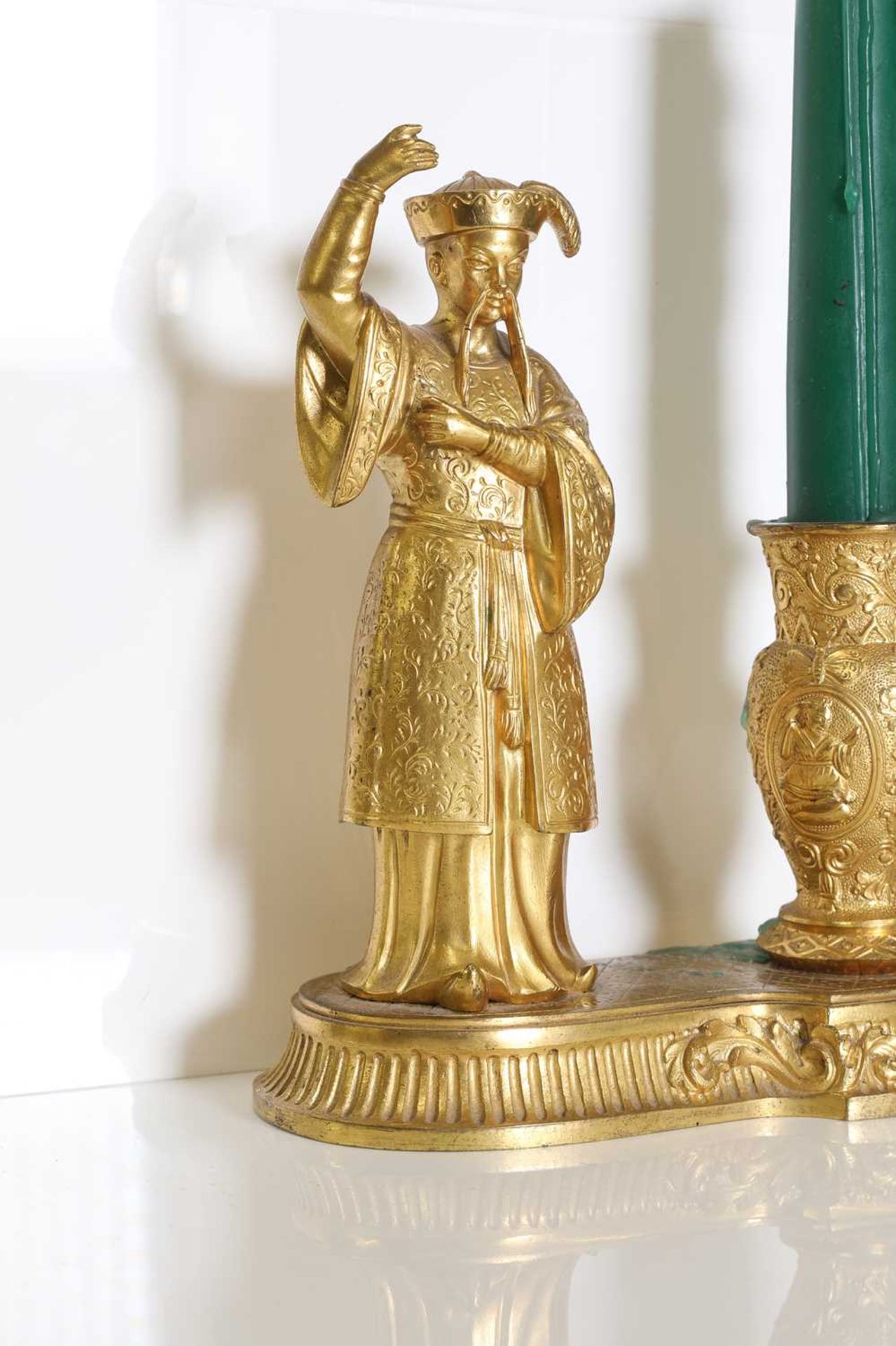 A pair of ormolu chinoiserie candlestands, - Image 4 of 25