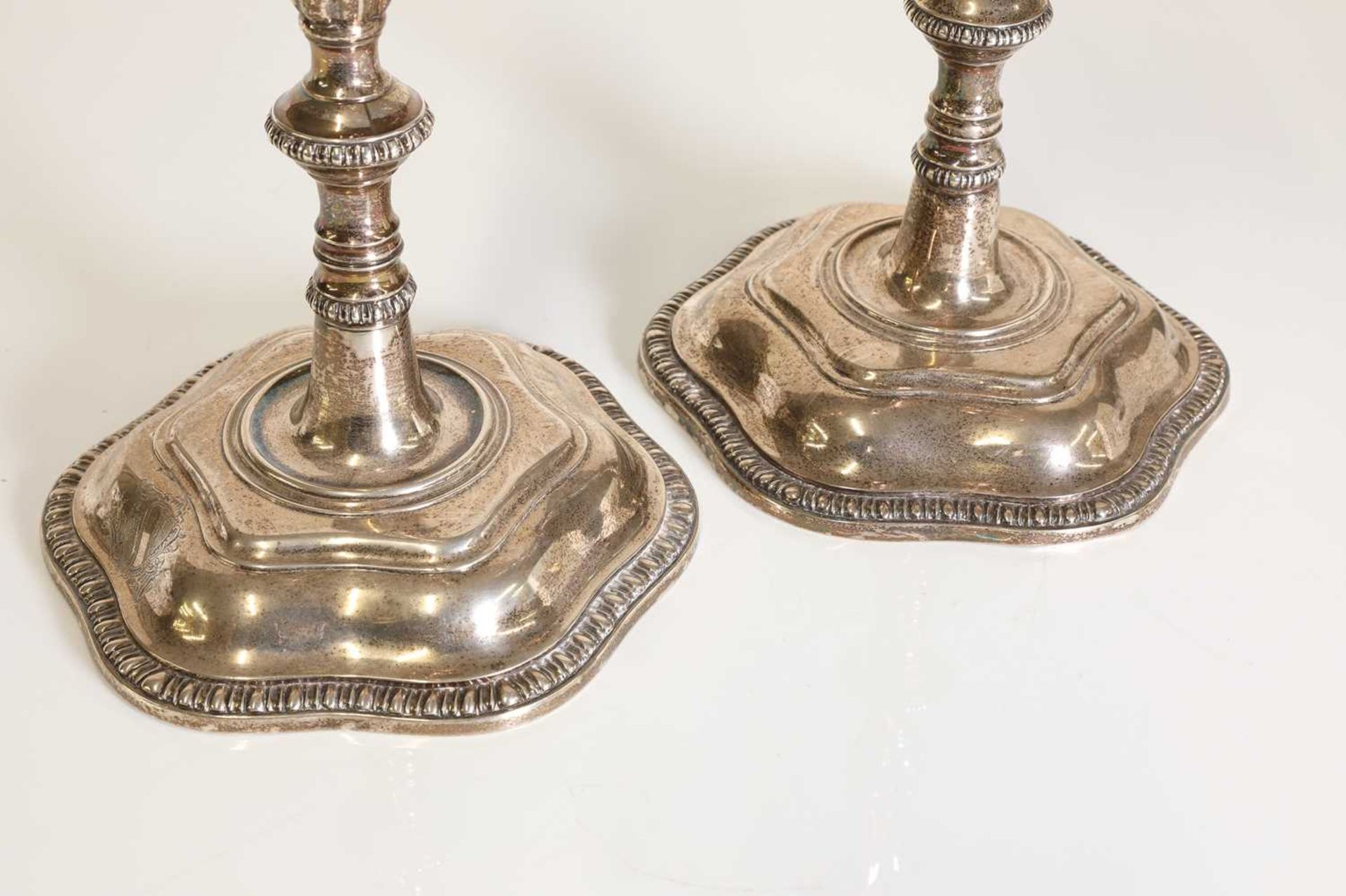 A pair of George III silver candlesticks, - Image 6 of 28