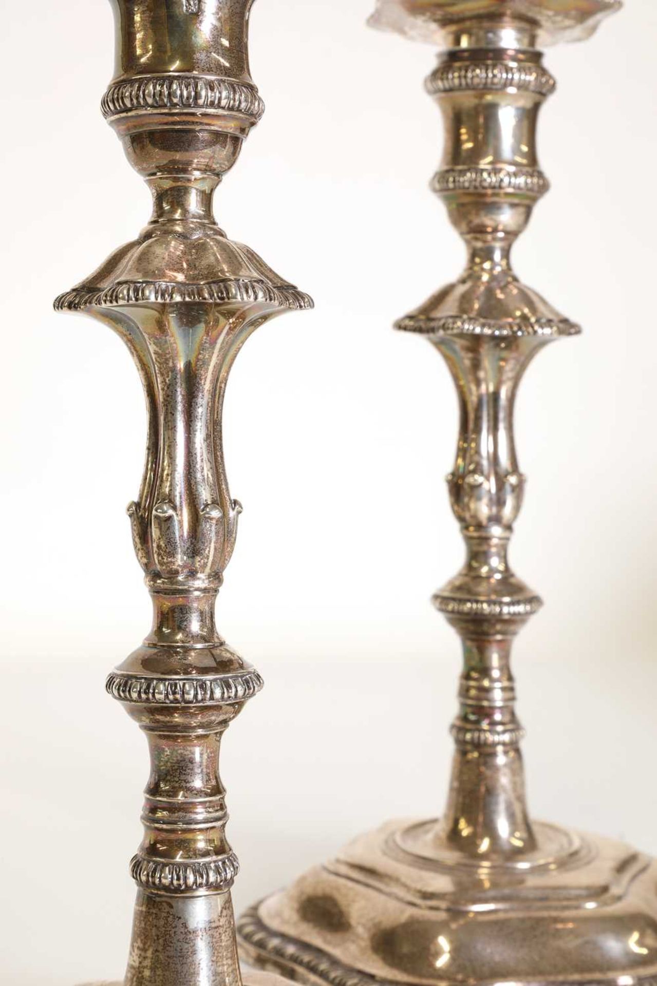 A pair of George III silver candlesticks, - Image 4 of 28