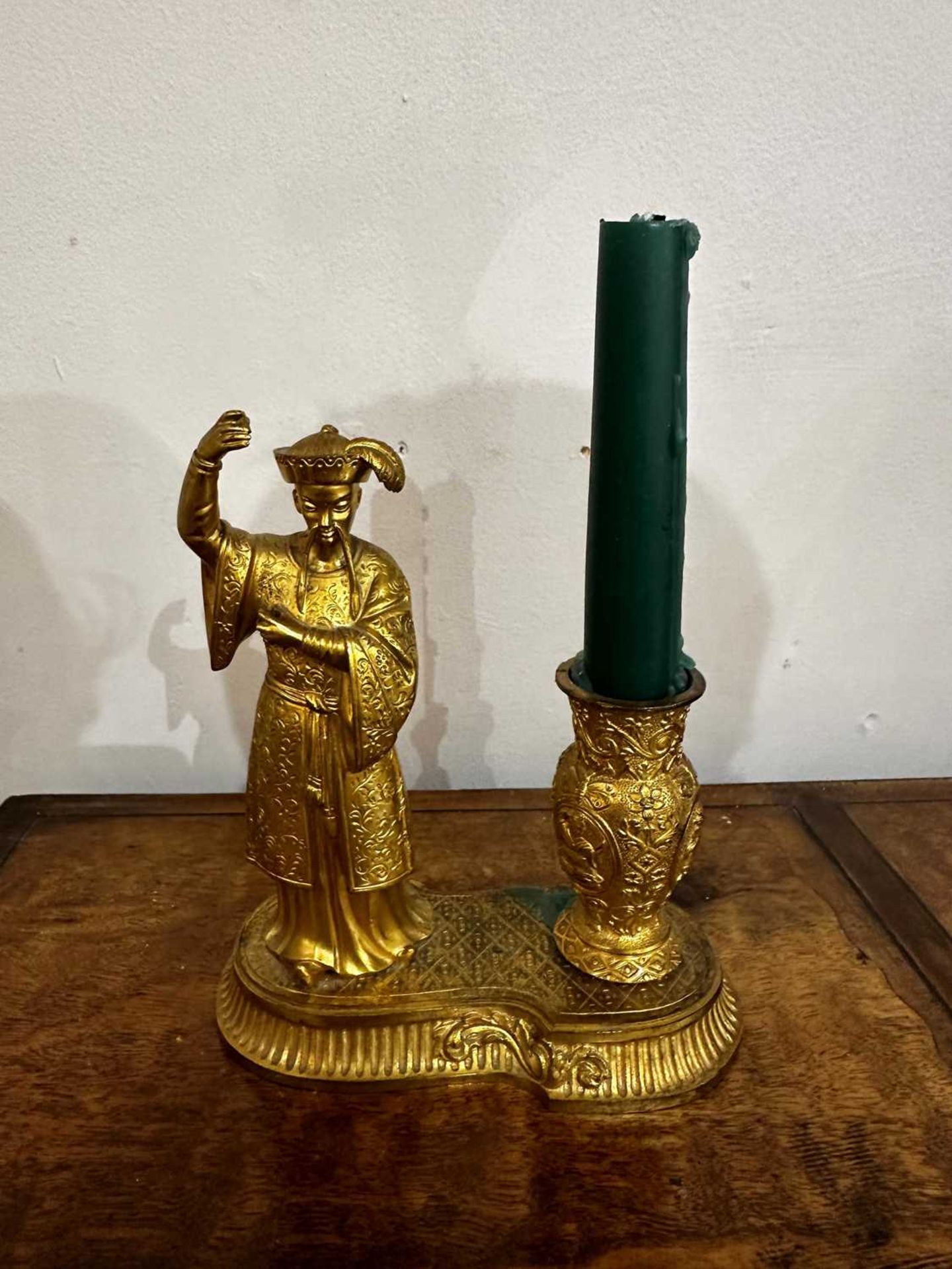 A pair of ormolu chinoiserie candlestands, - Image 7 of 25