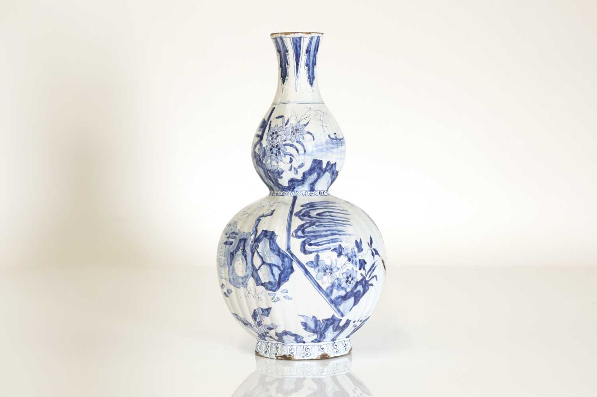 A delft tin-glazed earthenware double gourd vase, - Image 2 of 19