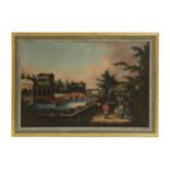 A Chinese Canton export oil painting,