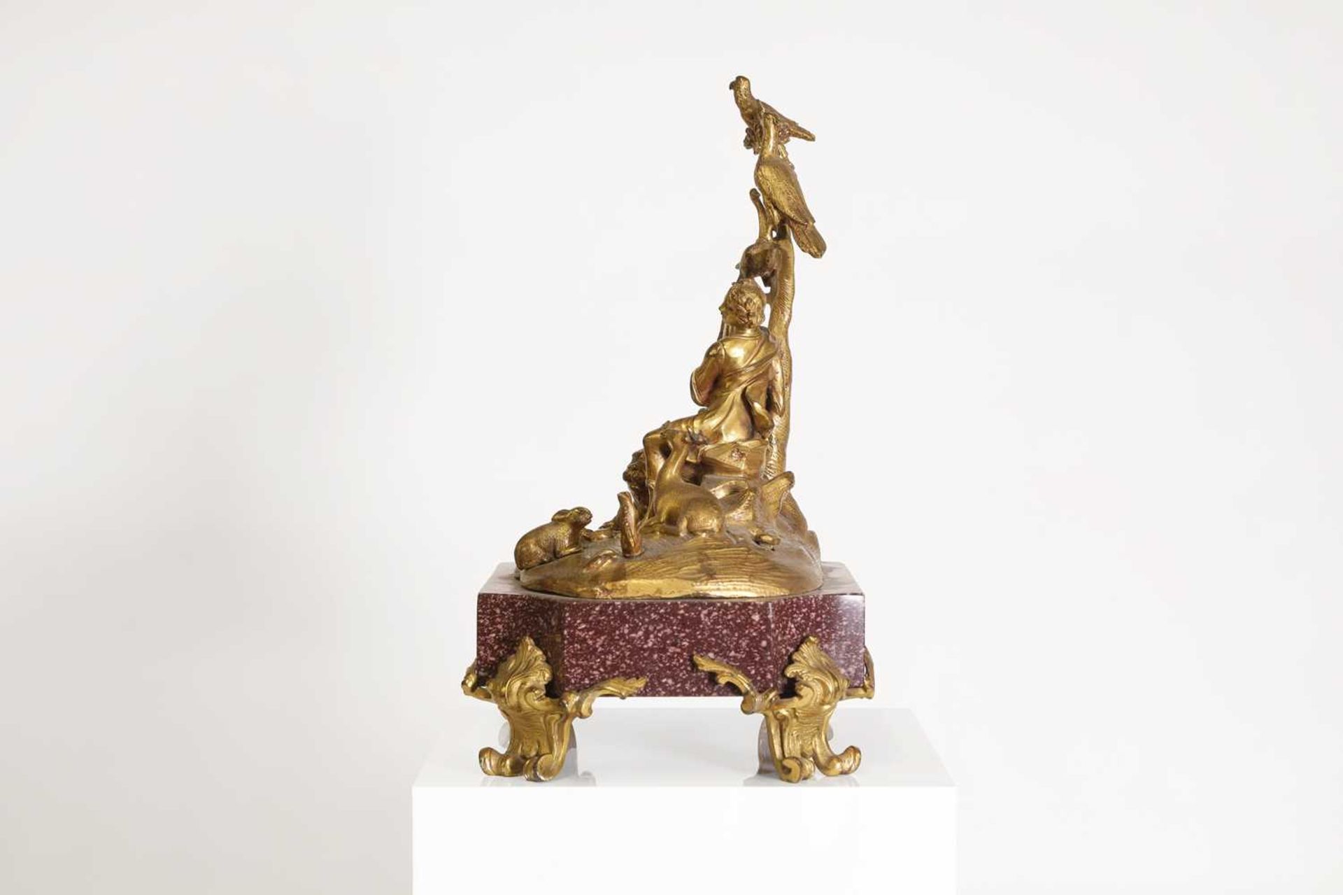 An ormolu and porphyry figure group, - Image 4 of 12