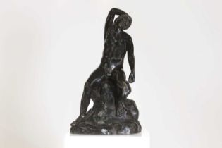 A grand tour patinated bronze figure after the antique,