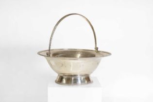 A George III silver swing-handled cake basket,