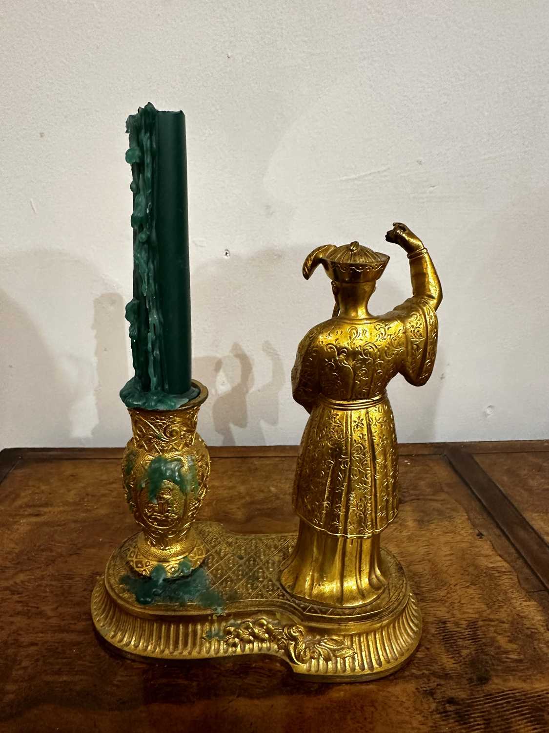 A pair of ormolu chinoiserie candlestands, - Image 16 of 25