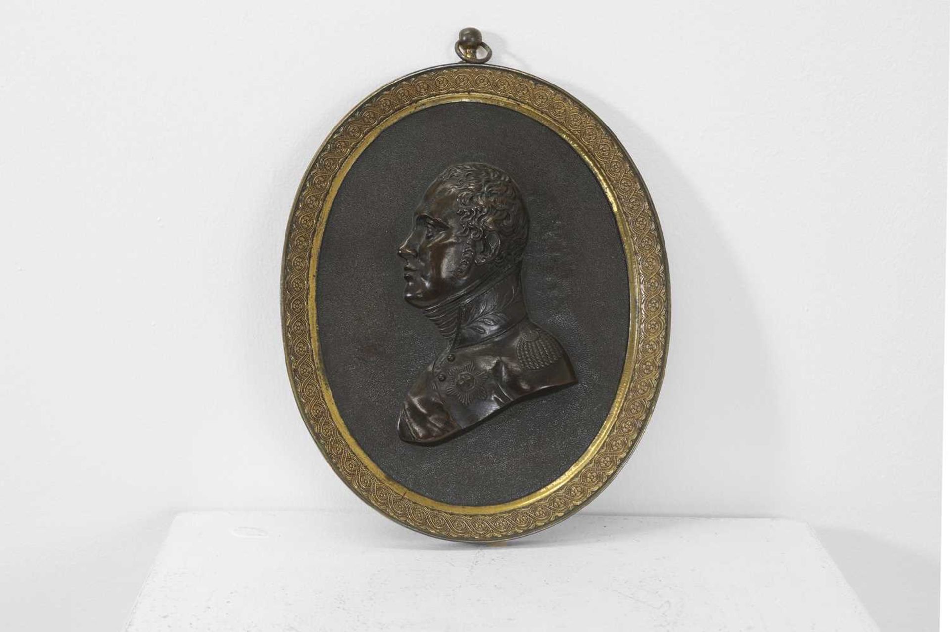 A bronze oval portrait plaque, - Image 7 of 8