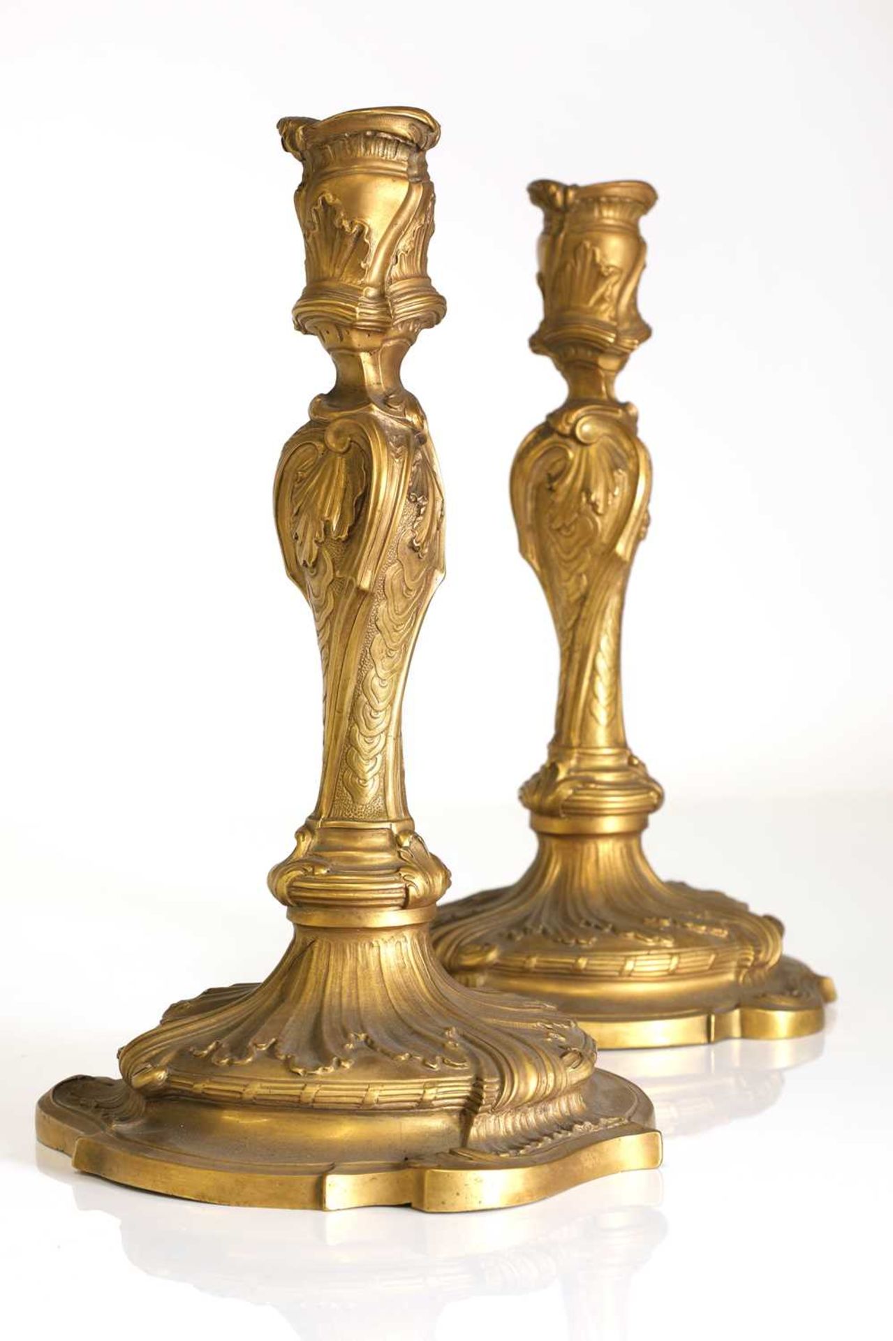 A pair of Louis XV-style ormolu candlesticks, - Image 2 of 7