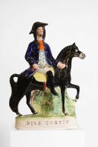 A Staffordshire pottery figure of Dick Turpin,